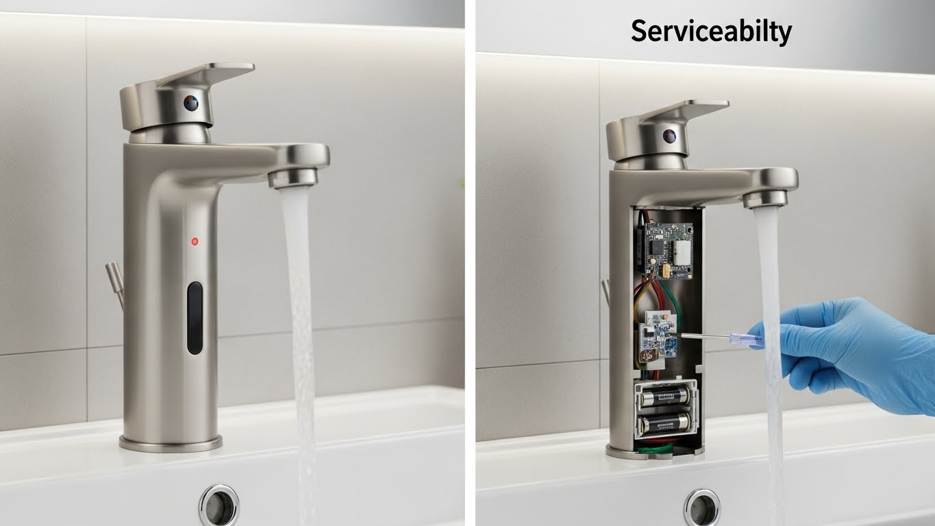 Touchless faucet sensor and serviceability image