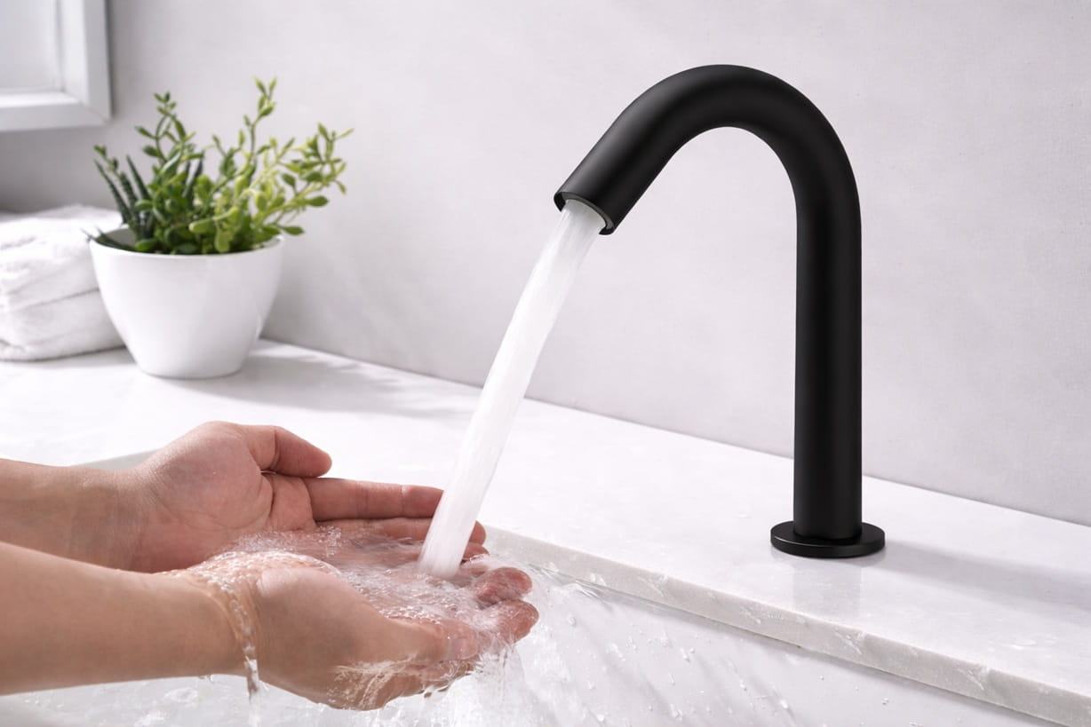 Facilities management team reviewing restroom fixture lifecycle costs