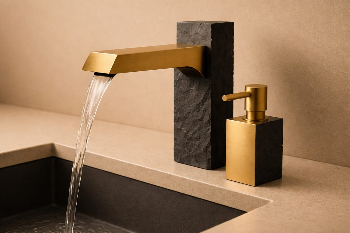 Hospital sink station with hygienic touchless faucet and soap dispensing system