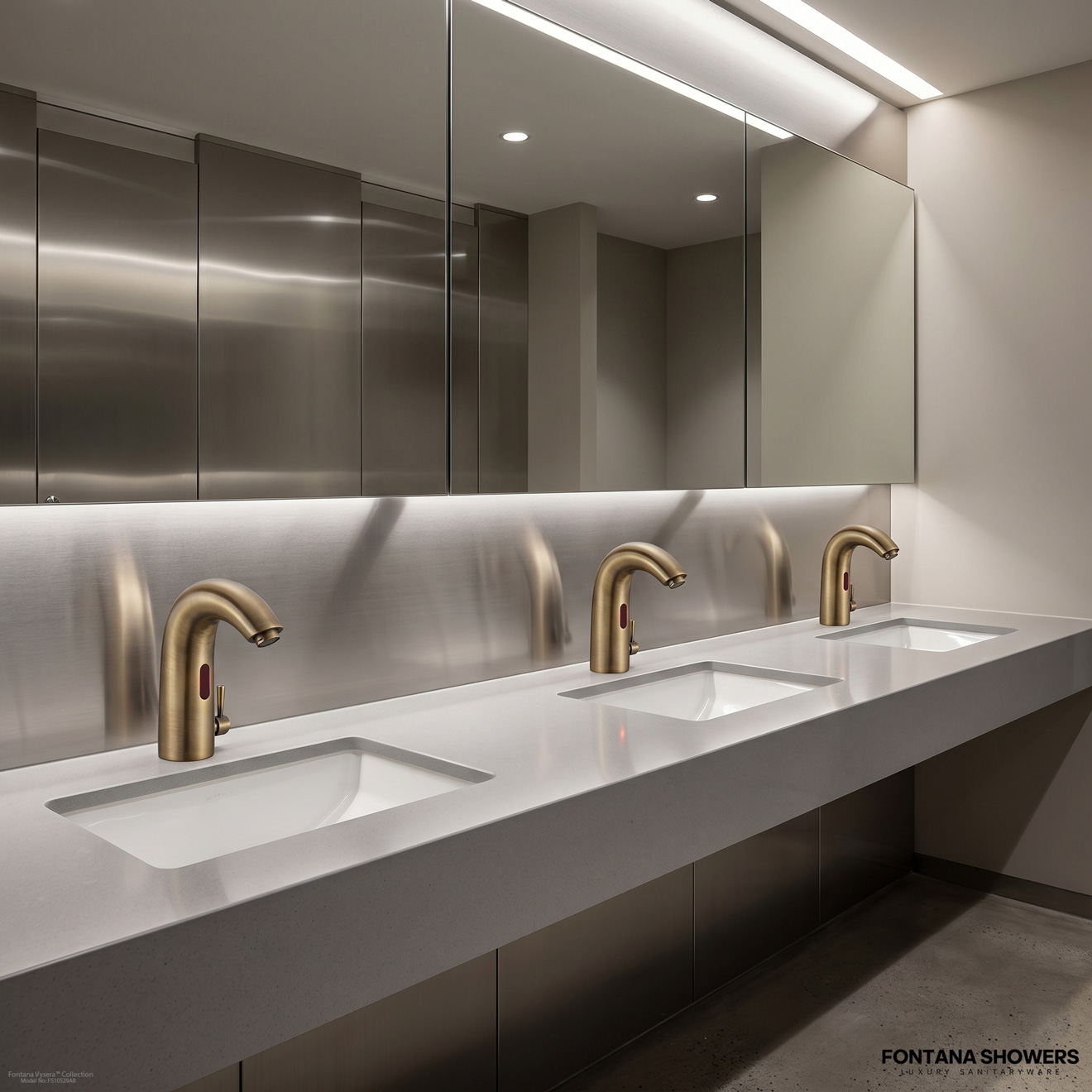 Commercial touchless faucet illustration