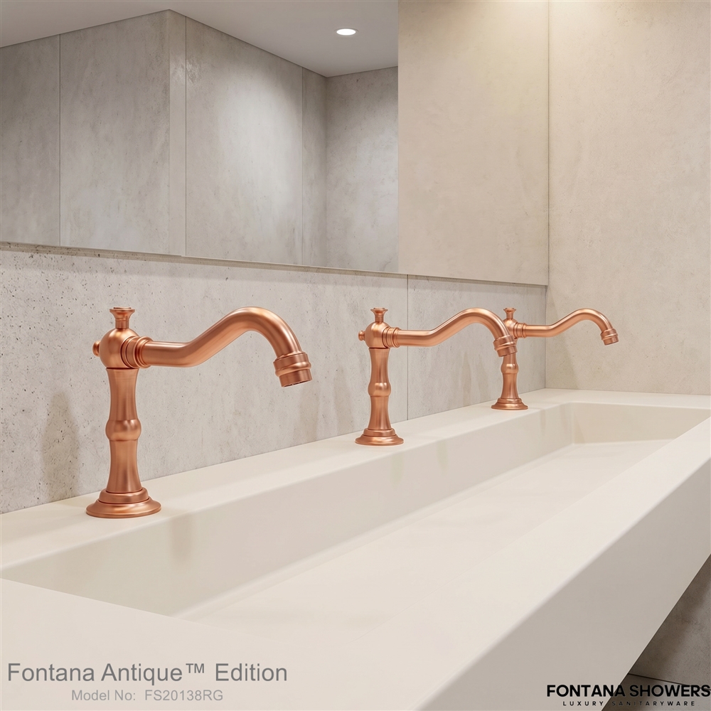 Rose gold touchless faucet option for a distinctive hotel or executive restroom specification
