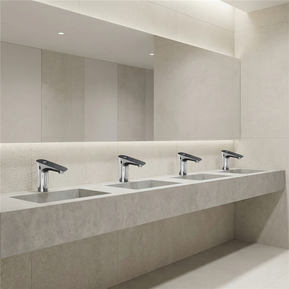 Side-by-side touchless faucet brand comparison for commercial and residential restroom selection