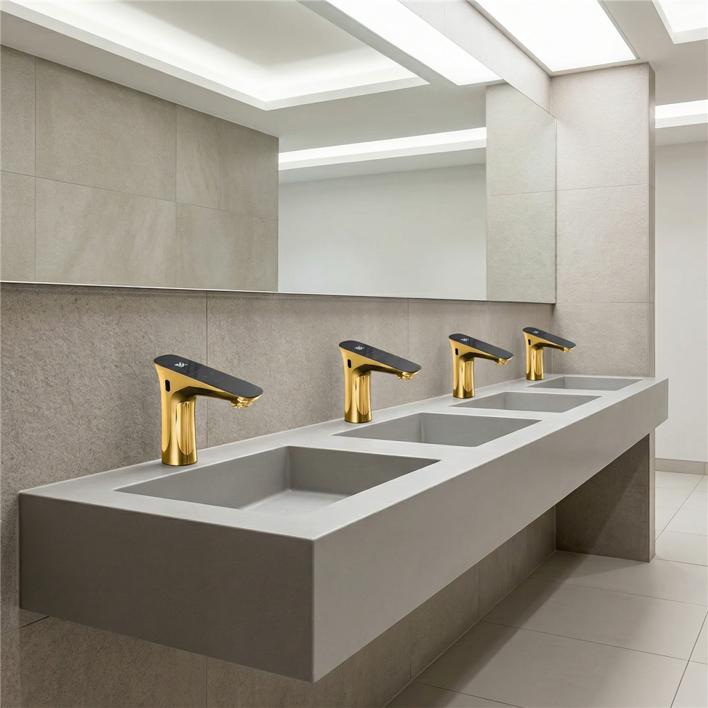 Hotel maintenance inspection of premium commercial faucet finish and operation