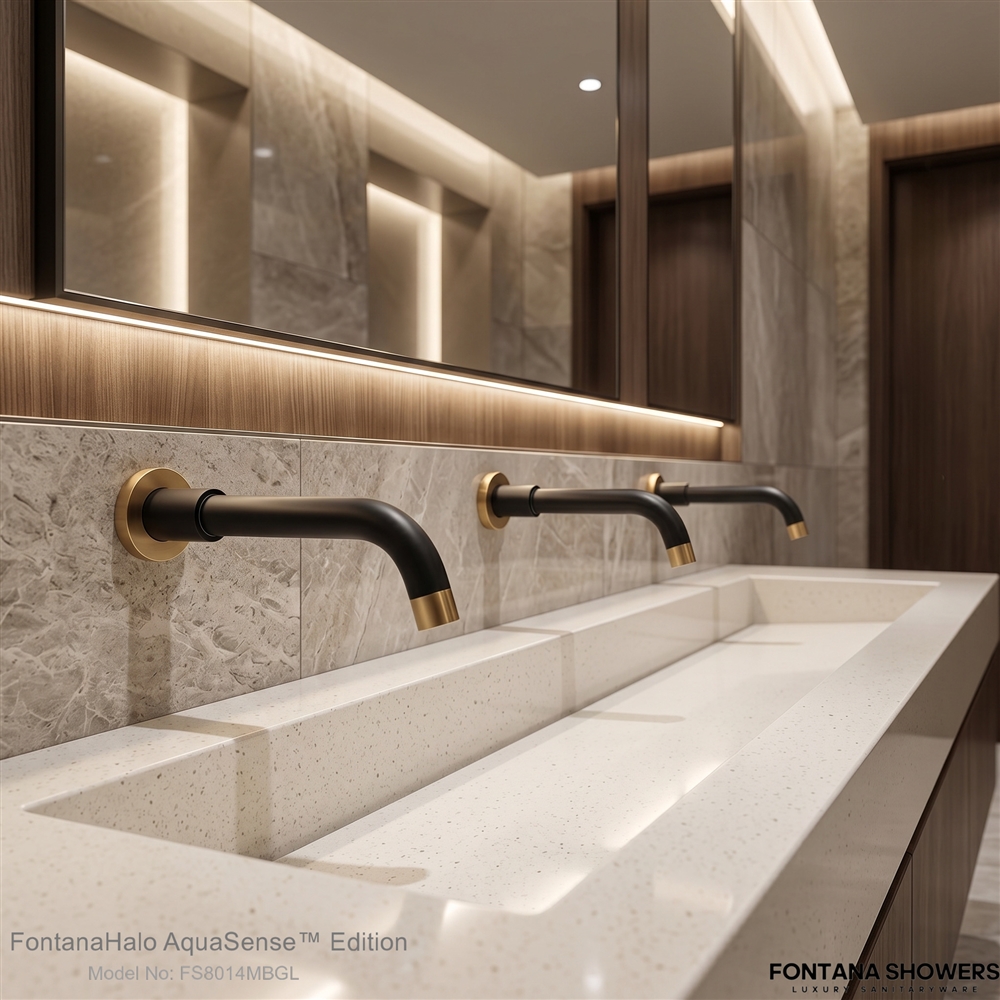 Commercial faucet installation considered alongside technical specification documentation
