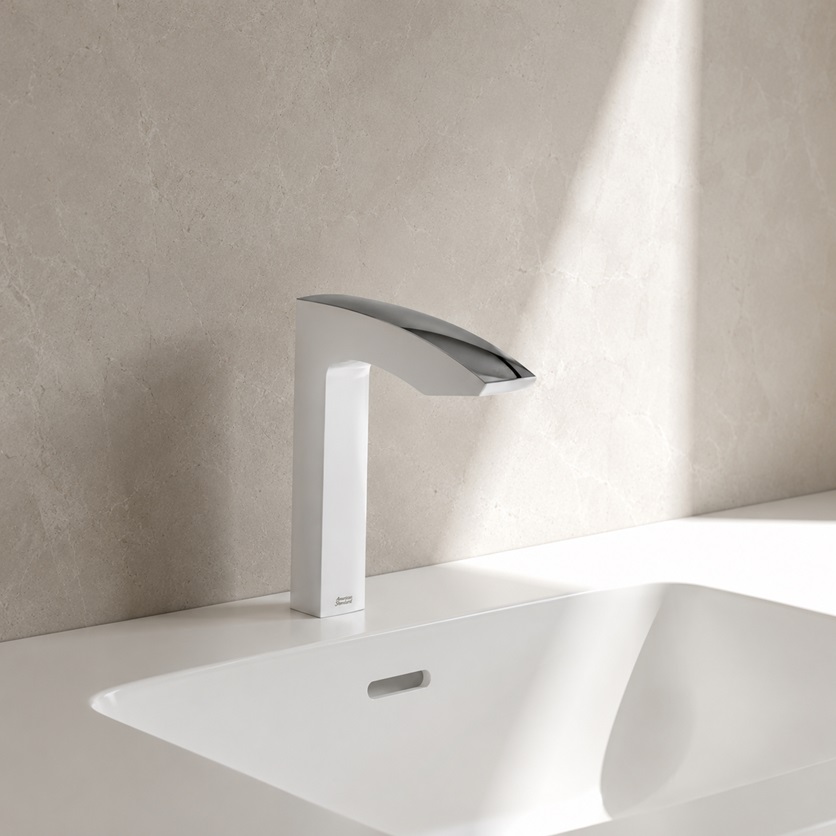 Commercial touchless faucet comparison image for heavy-use restroom applications