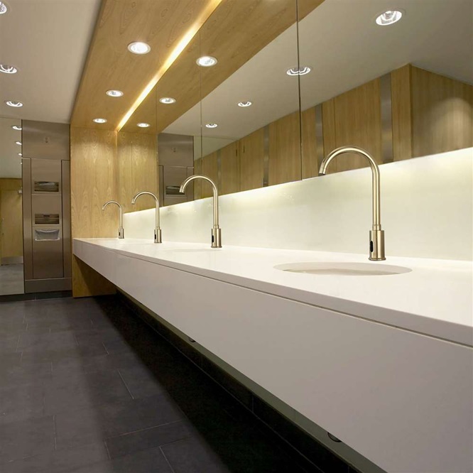 Commercial touchless faucet handwashing station