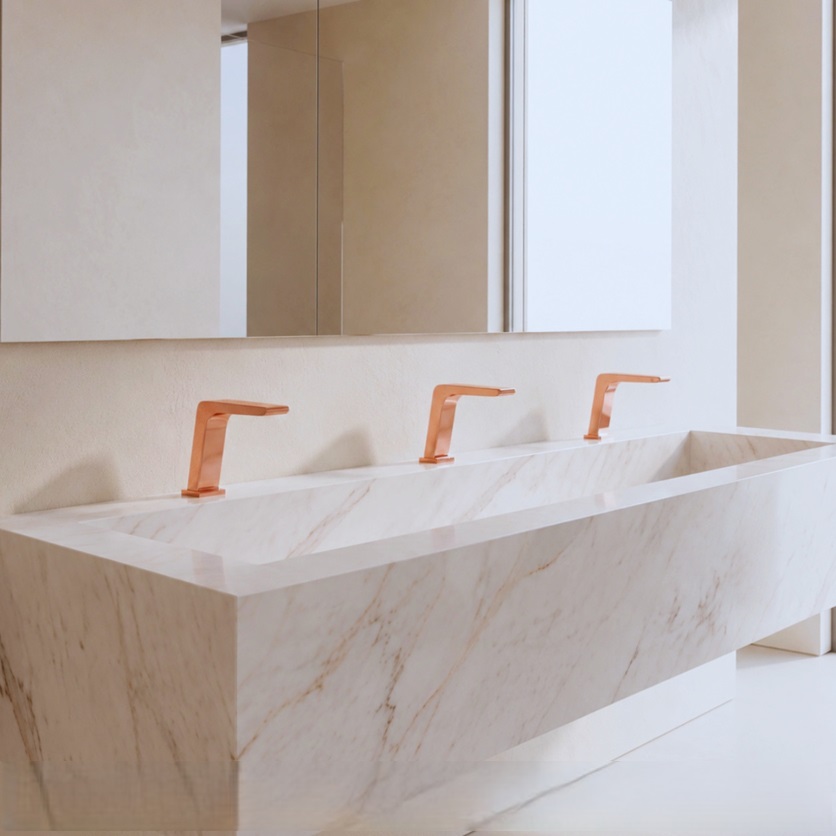 Fontana Gioiosa rose gold commercial touchless faucets
