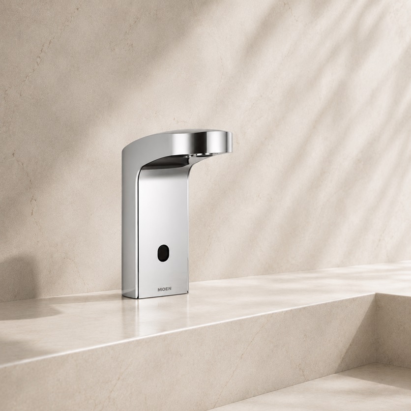 Sleek automatic faucet design used in a contemporary interior sink area