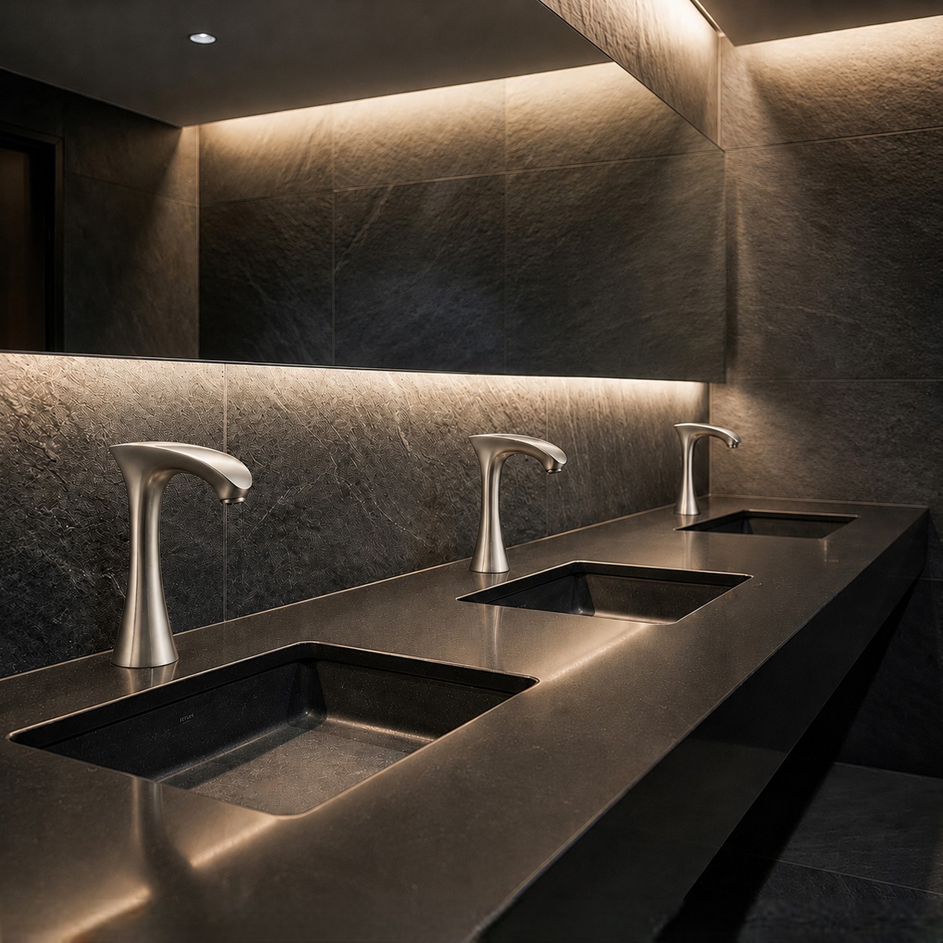 Brushed gold touchless faucet